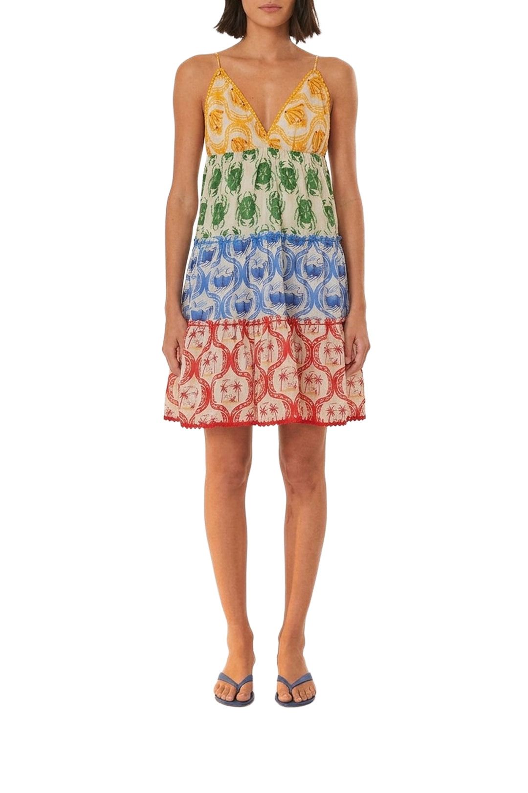 Robe courte Summer Mix en coton - Multicolore