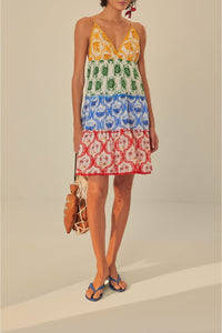 Robe courte Summer Mix en coton - Multicolore