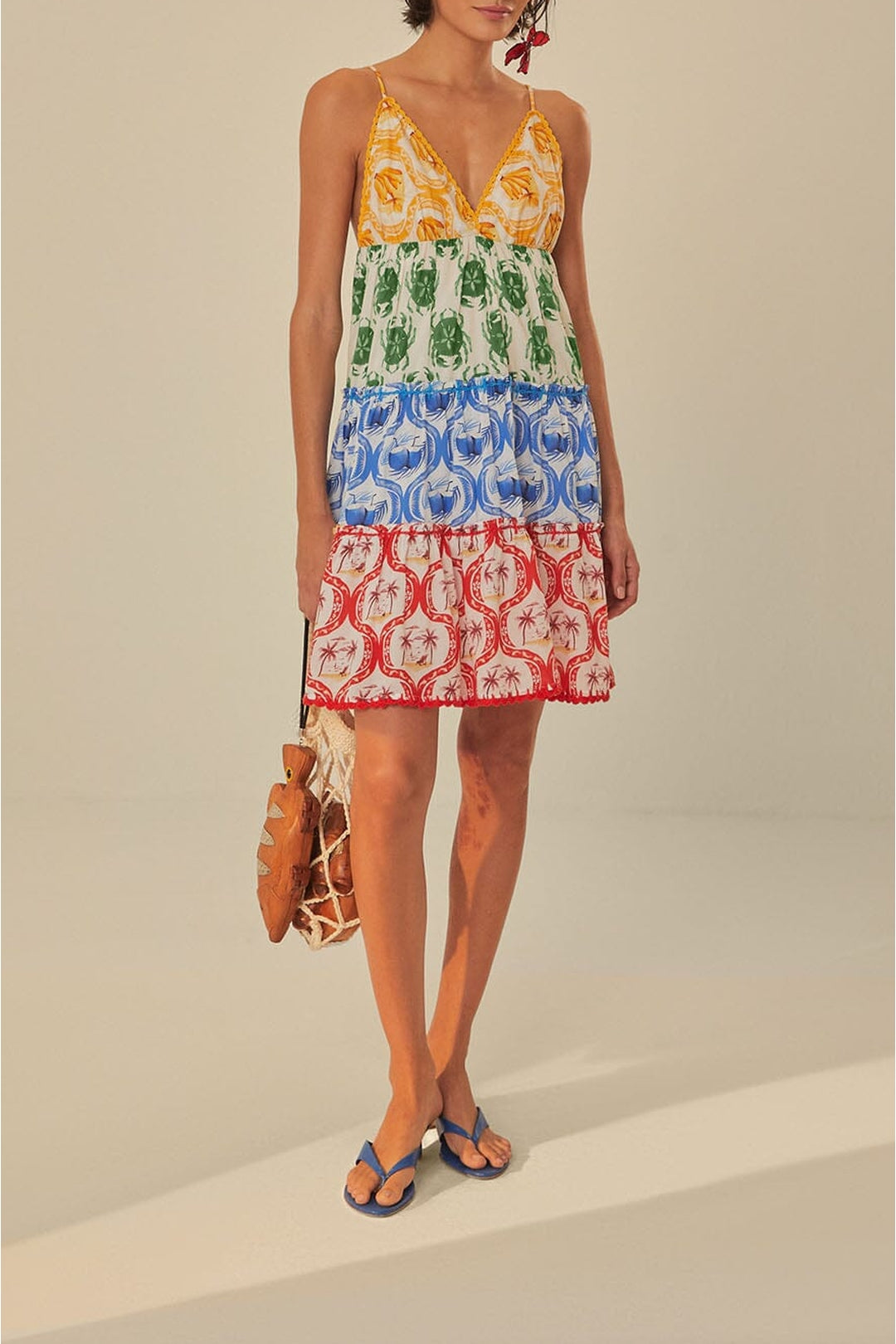 Robe courte Summer Mix en coton - Multicolore