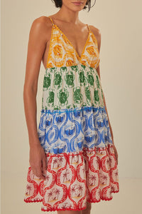 Robe courte Summer Mix en coton - Multicolore