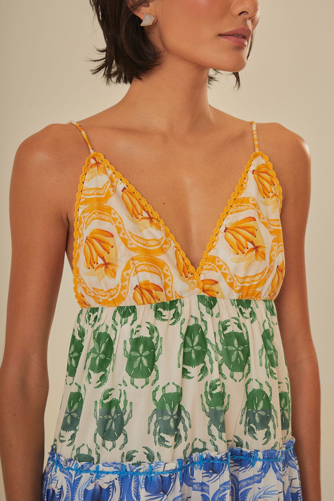 Robe courte Summer Mix en coton - Multicolore