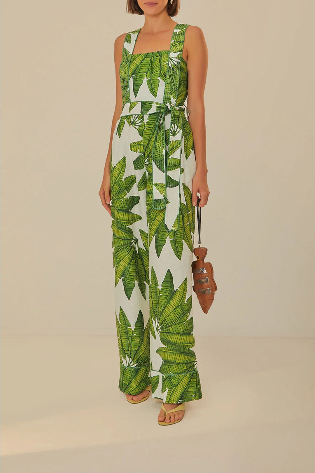 Combinaison Palm Fan en lin - Vert