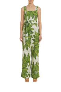 Combinaison Palm Fan en lin - Vert