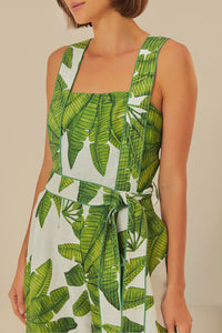 Combinaison Palm Fan en lin - Vert