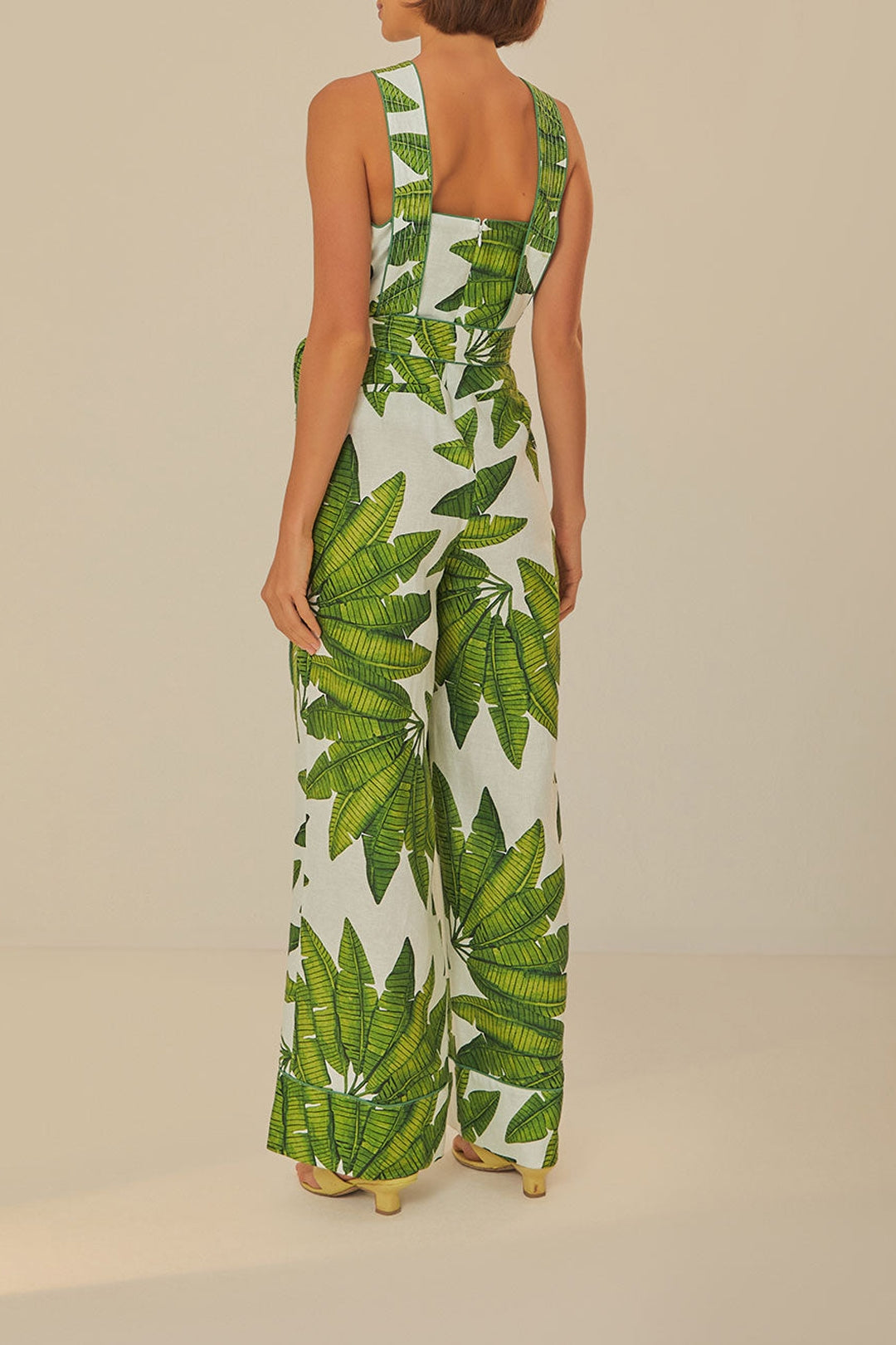 Combinaison Palm Fan en lin - Vert