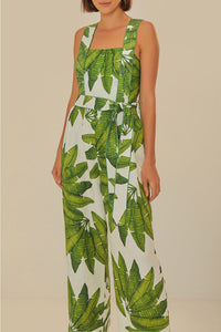 Combinaison Palm Fan en lin - Vert
