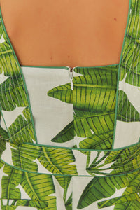 Combinaison Palm Fan en lin - Vert