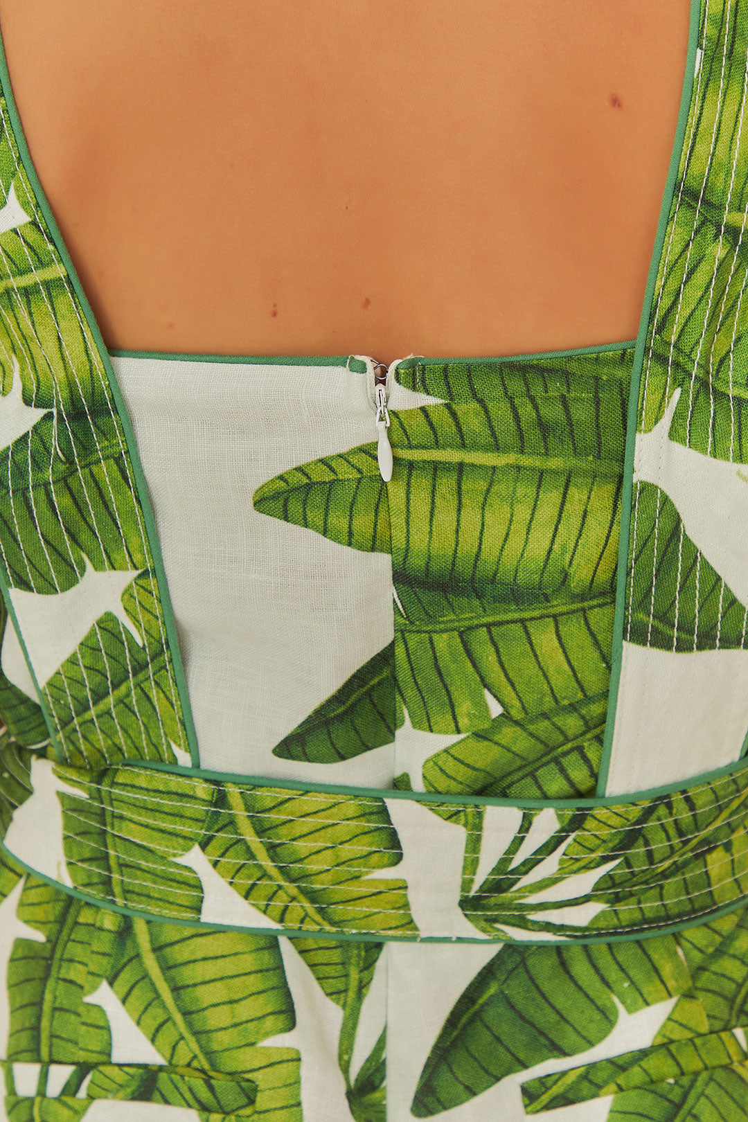 Combinaison Palm Fan en lin - Vert