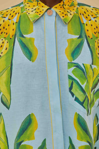 NEW_Summer Foliage Scarf Blue Chemises & Blouses - Summer Foliage Scarf Blue