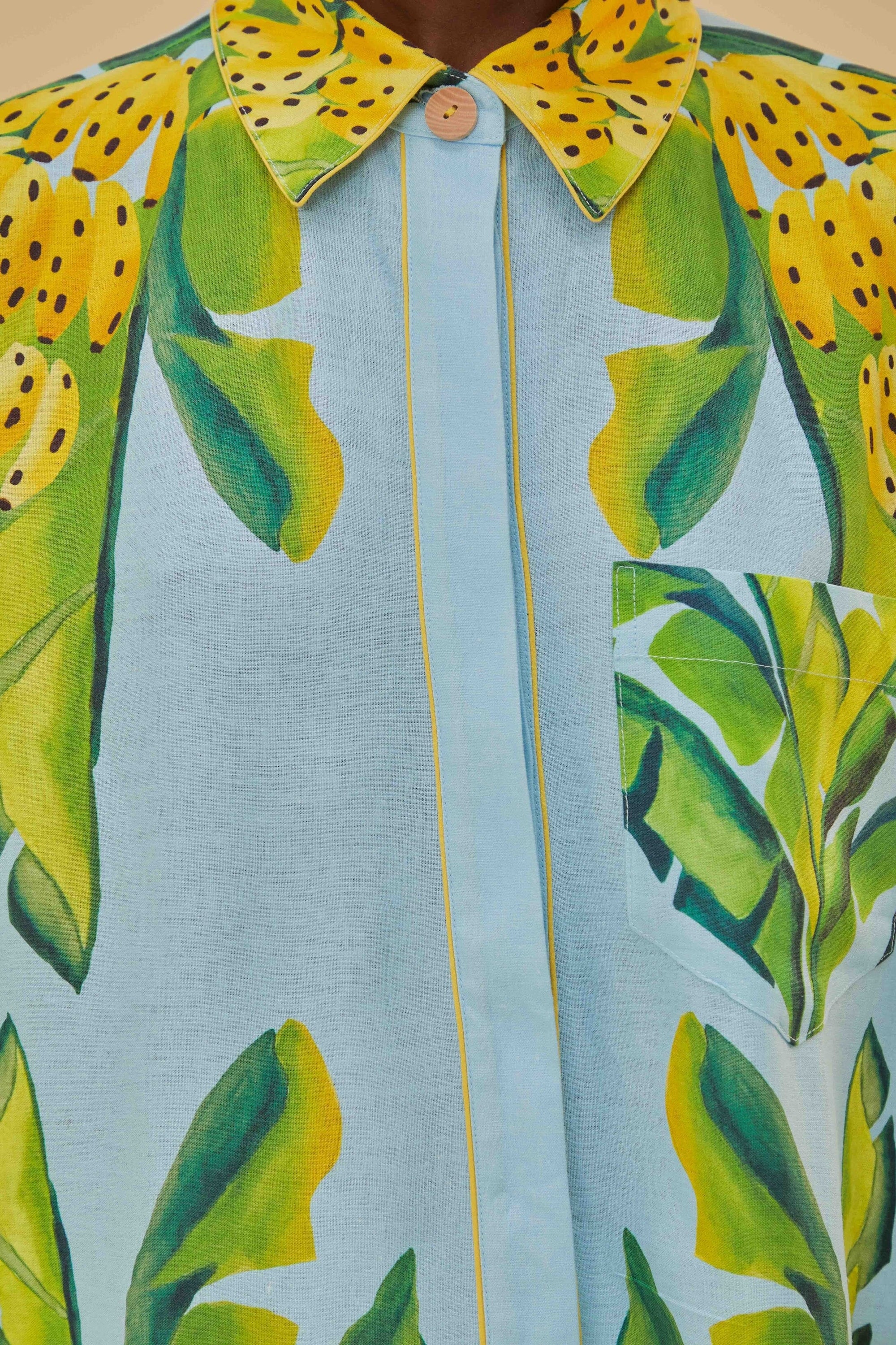 NEW_Summer Foliage Scarf Blue Chemises & Blouses - Summer Foliage Scarf Blue