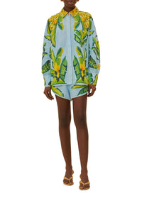 DIFFUSELY2_NEW_Summer Foliage Scarf Blue Chemises & Blouses - Summer Foliage Scarf Blue
