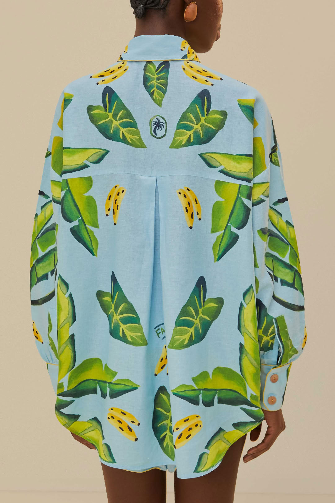 Summer Foliage linen shirt - Blue