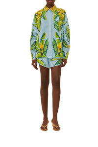 DJV_Summer Foliage Scarf Blue Jupes & Shorts - Summer Foliage Scarf Blue