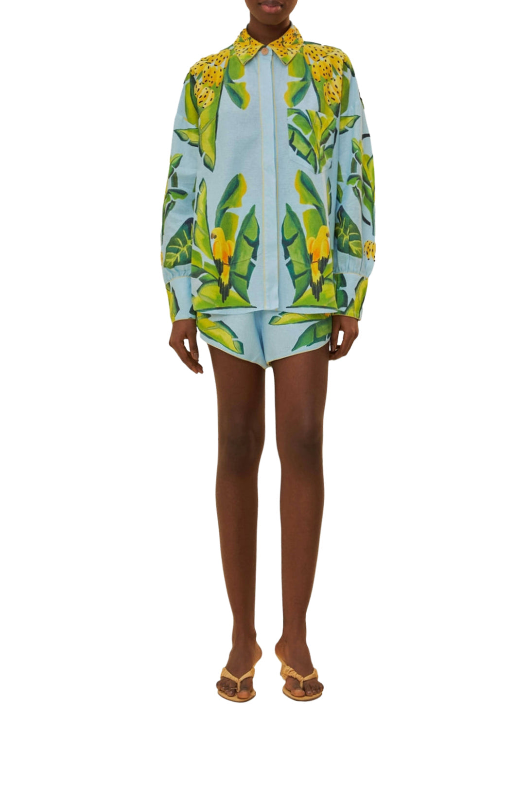 DJV_Summer Foliage Scarf Blue Jupes & Shorts - Summer Foliage Scarf Blue