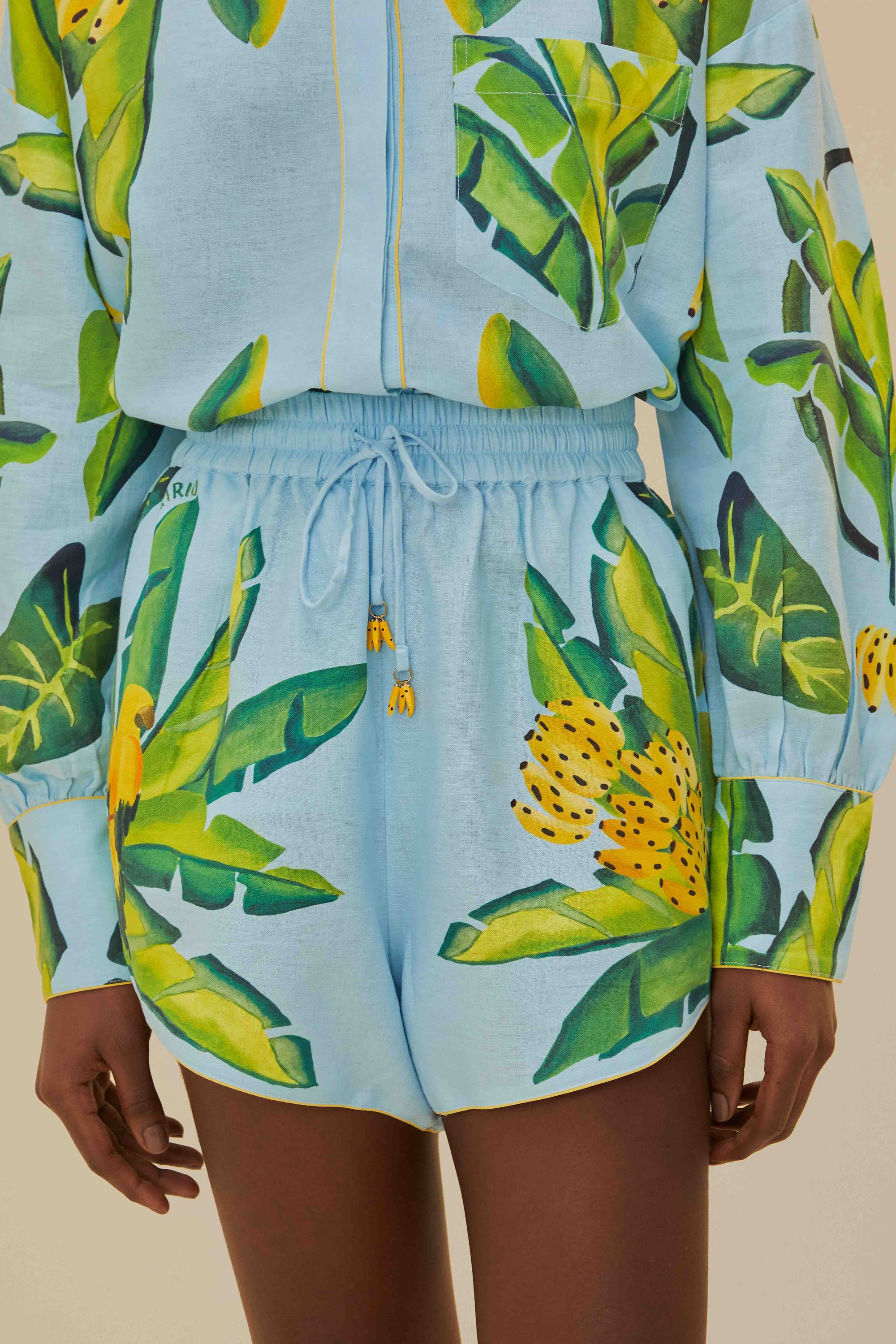 DJV_Summer Foliage Scarf Blue Jupes & Shorts - Summer Foliage Scarf Blue