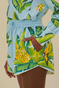 DJV_Summer Foliage Scarf Blue Jupes & Shorts - Summer Foliage Scarf Blue