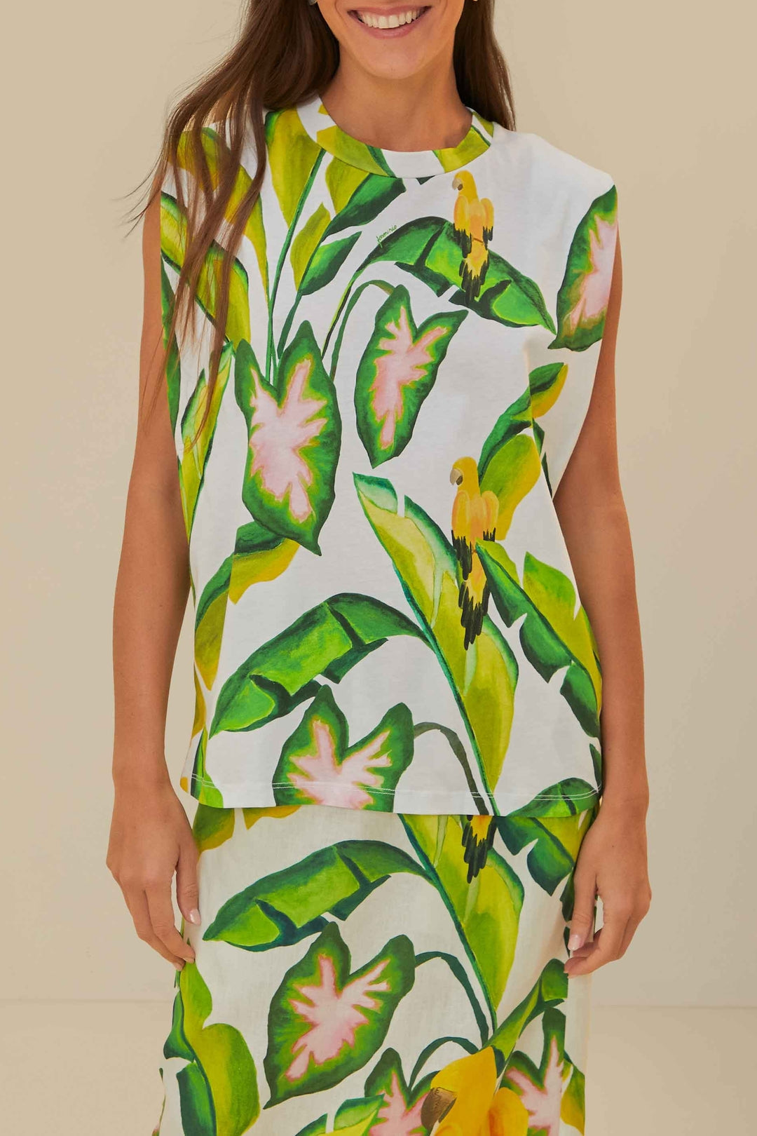 T-shirt Summer Foliage en coton - Vert