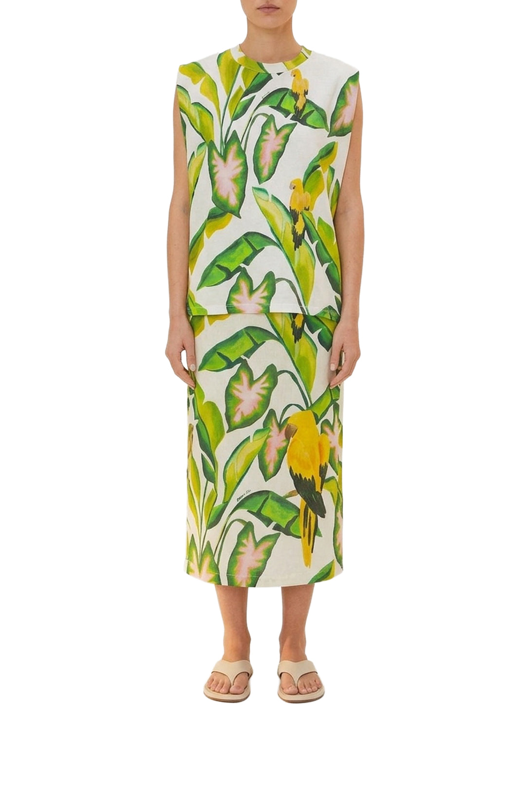 T-shirt Summer Foliage en coton - Vert