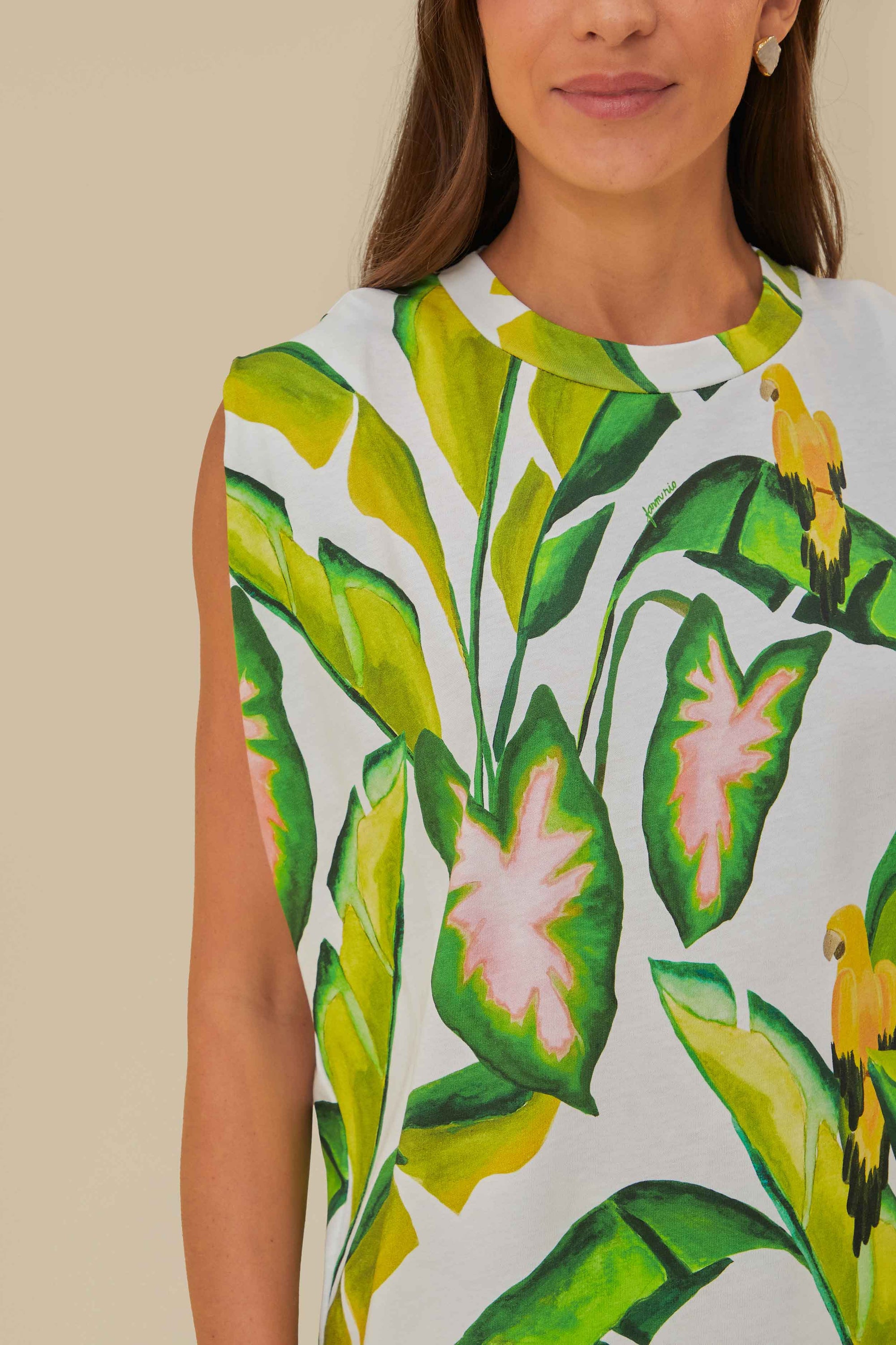 T-shirt Summer Foliage en coton - Vert