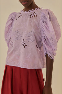 Blouse ajourée Lilac Sheer - Violet