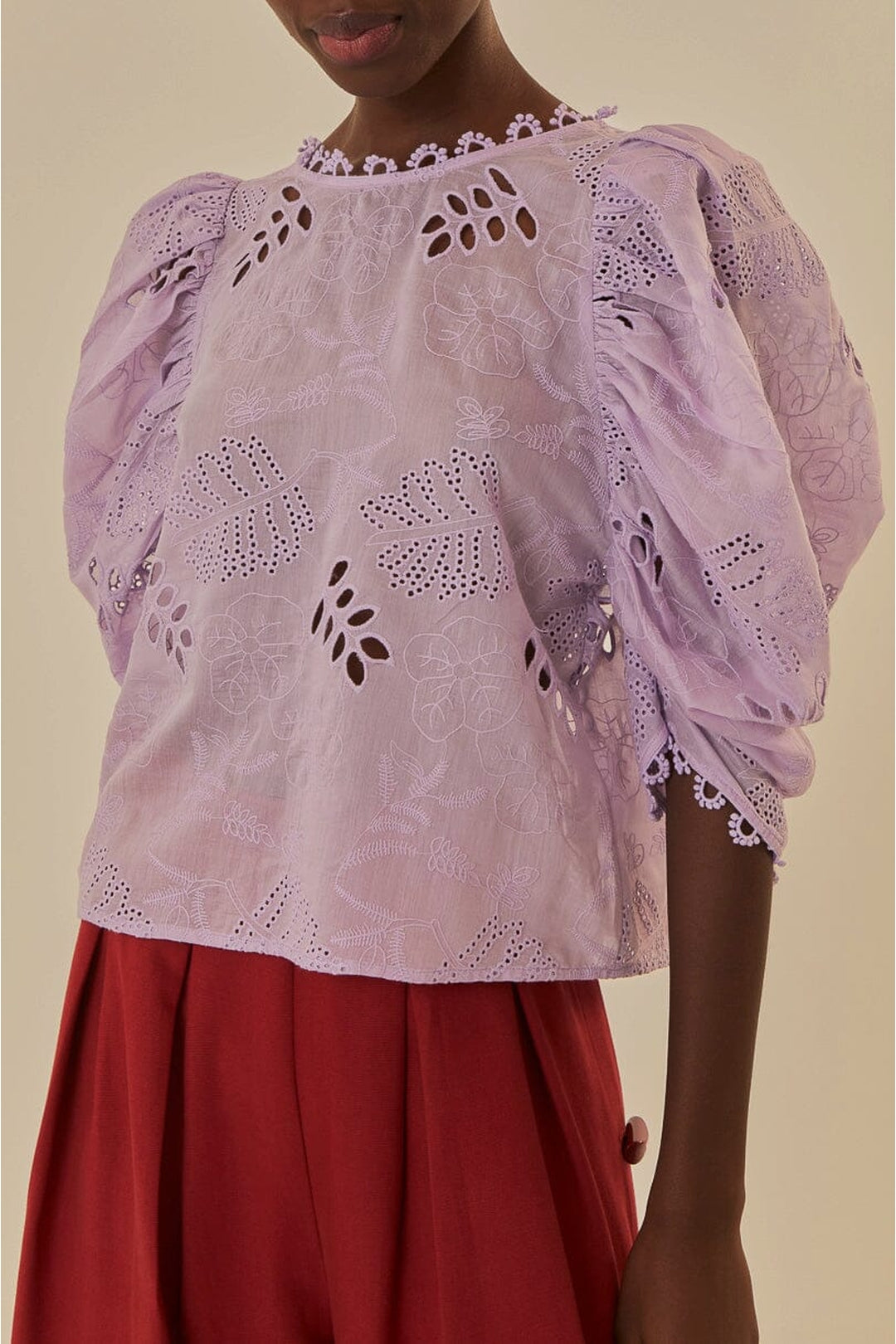 Blouse ajourée Lilac Sheer - Violet
