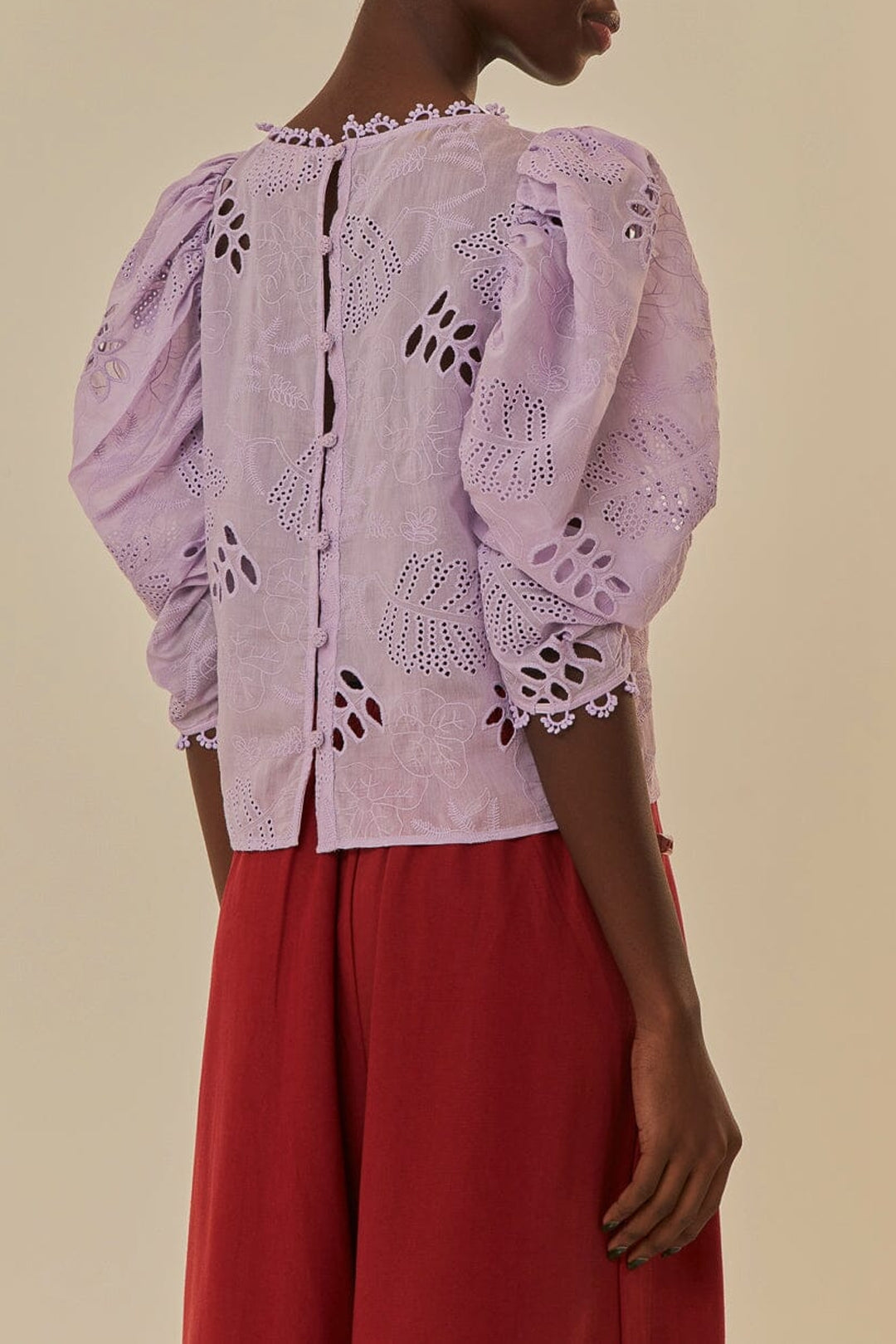 Blouse ajourée Lilac Sheer - Violet