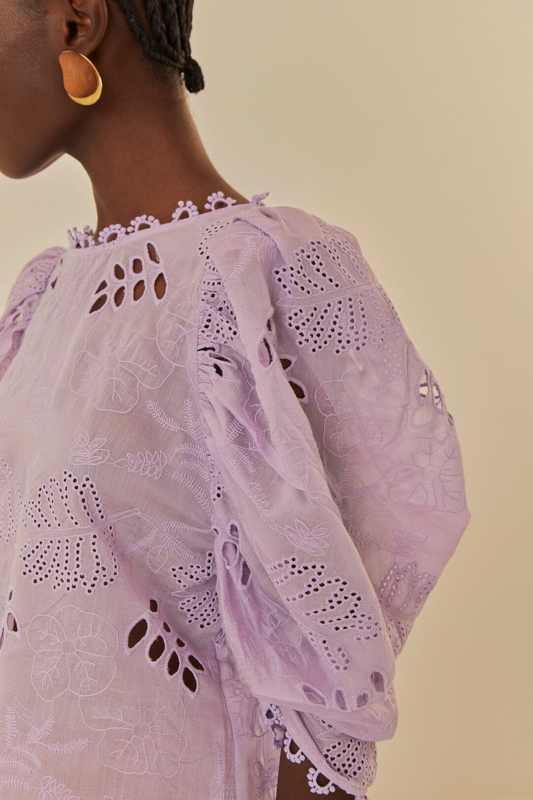 Blouse ajourée Lilac Sheer - Violet