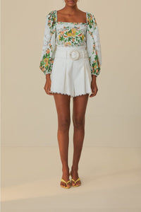 Blouse Salade de papaye en coton - Blanc