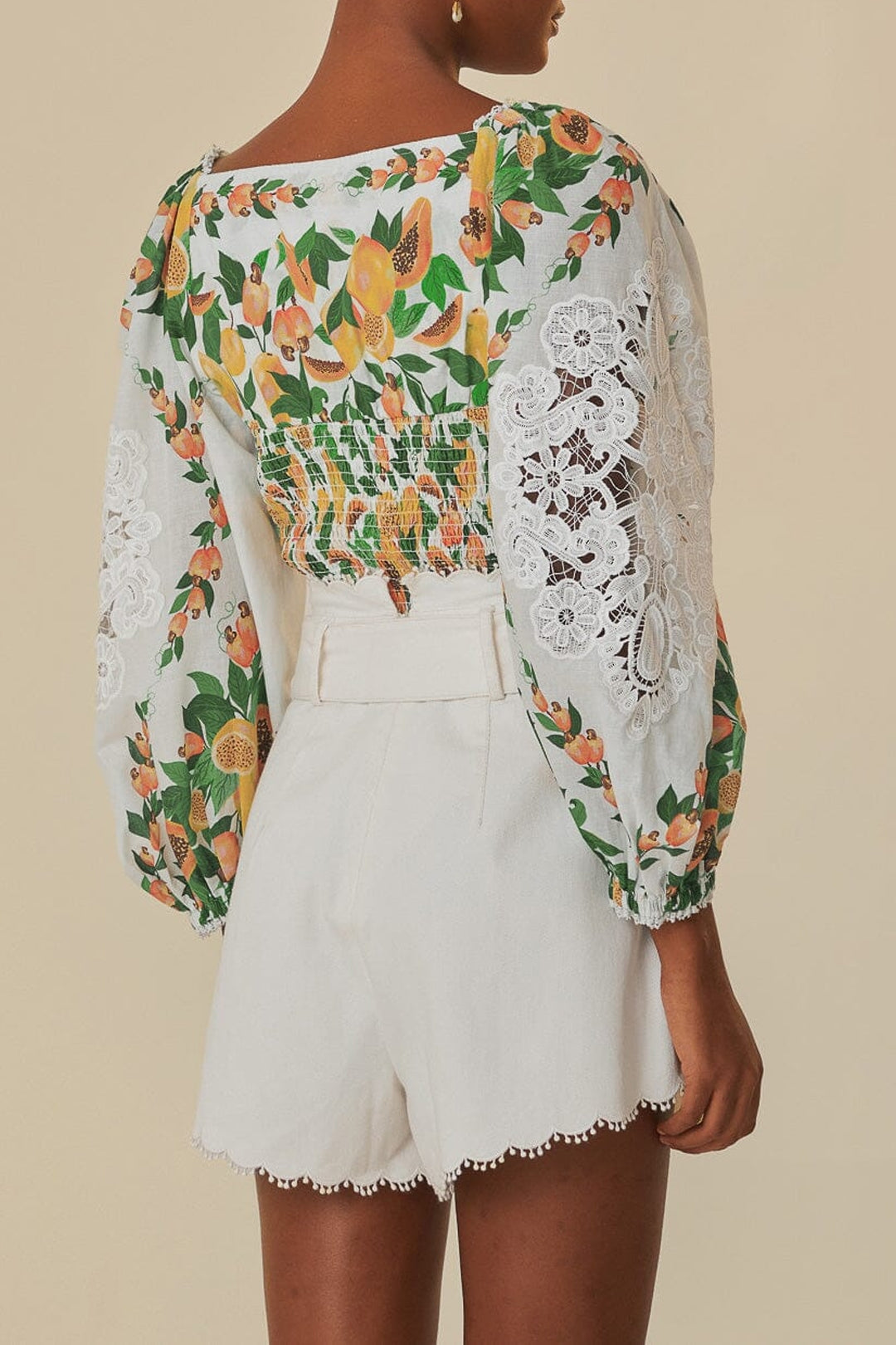 Blouse Salade de papaye en coton - Blanc