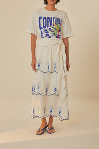 Jupe midi Yard en coton - Bleu