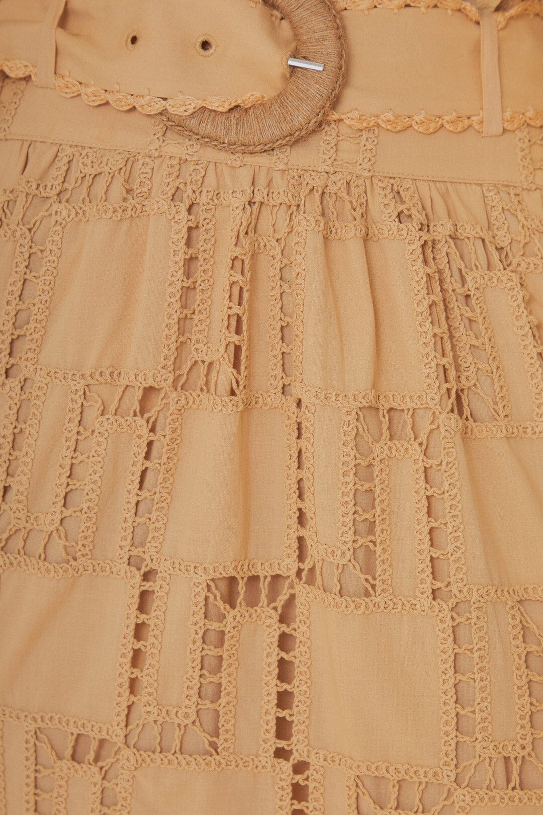 Jupe midi en crochet - Beige