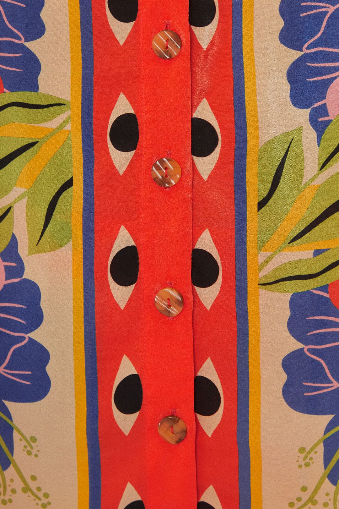 Chemise Surreal en foulard à manches longues - Rouge