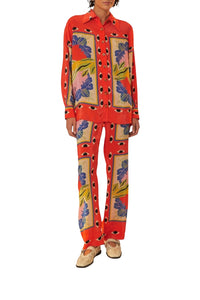 Pantalon Surreal en foulard - Rouge