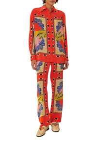 Pantalon Surreal en foulard - Rouge
