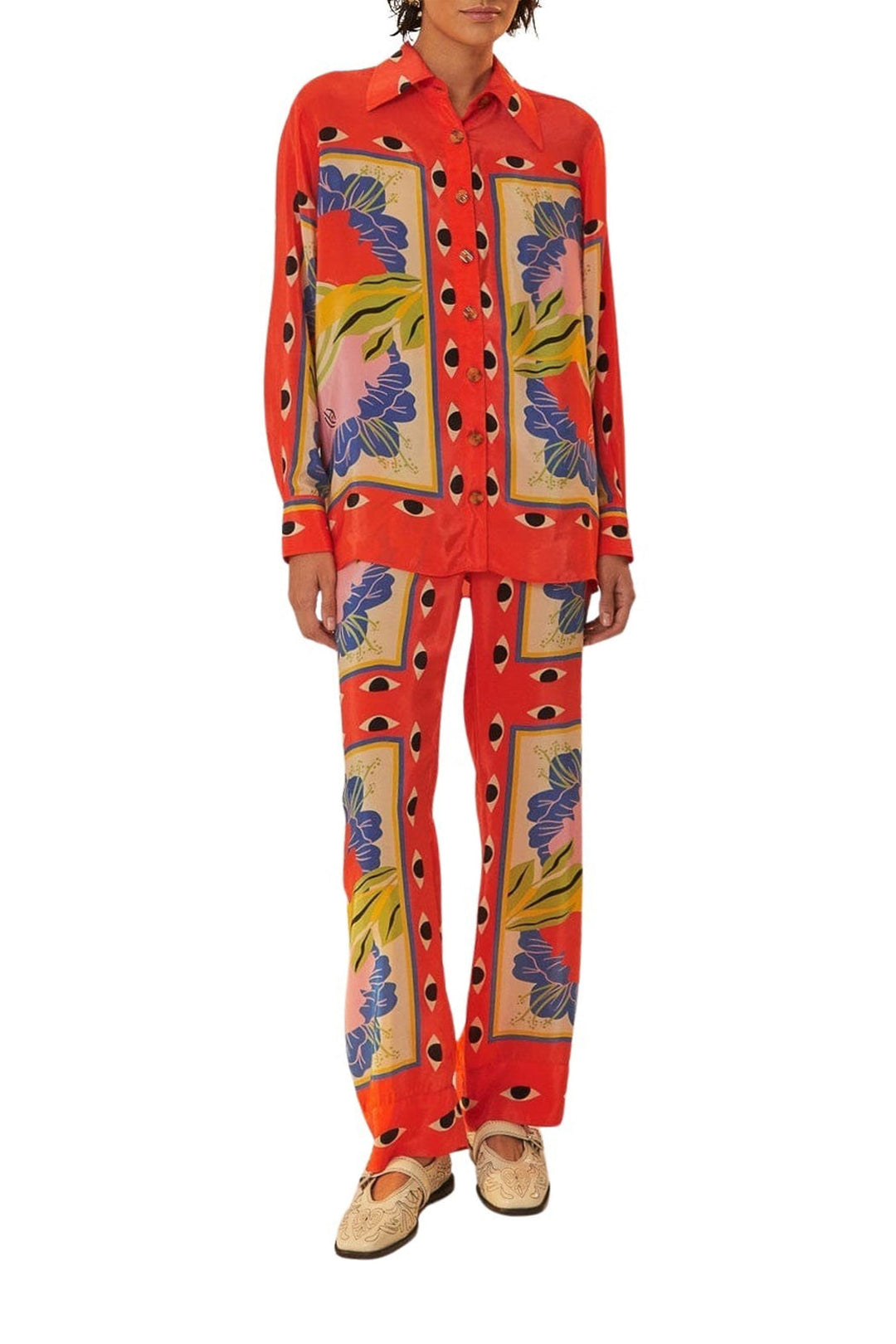 Pantalon Surreal en foulard - Rouge
