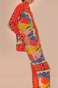 Pantalon Surreal en foulard - Rouge