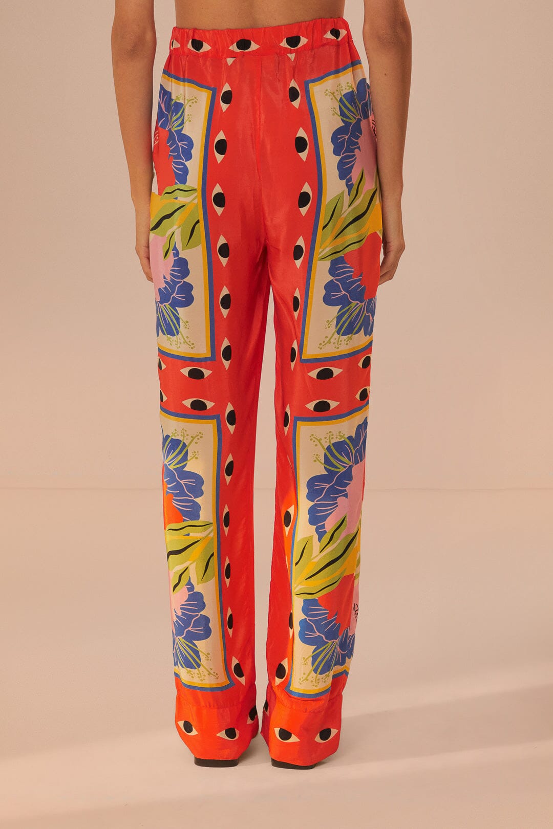 Pantalon Surreal en foulard - Rouge
