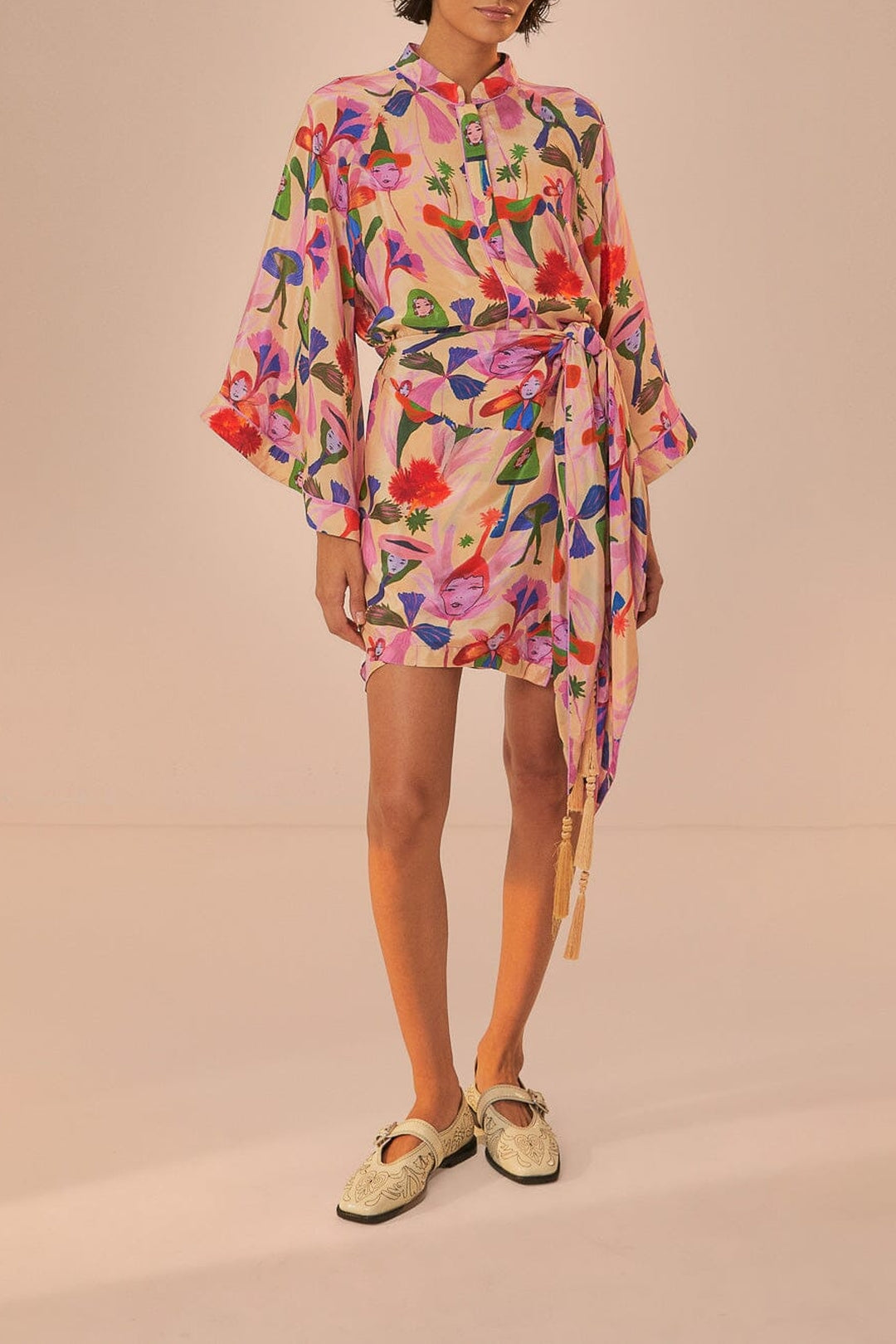 Robe courte Fairies Sand - Rose