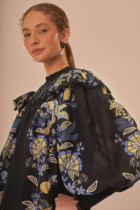 NEW_Stitched Garden Black Chemises & Blouses - Stitched Garden Black