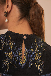 NEW_Stitched Garden Black Chemises & Blouses - Stitched Garden Black