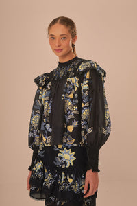 NEW_Stitched Garden Black Chemises & Blouses - Stitched Garden Black