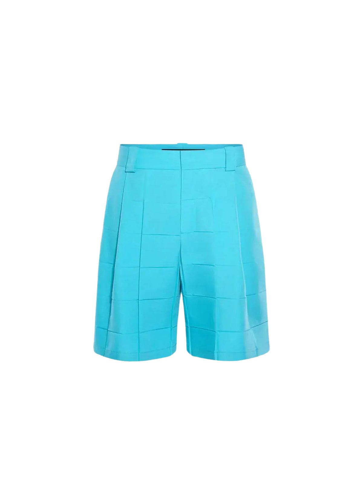Bermuda à carreaux plissés - Turquoise