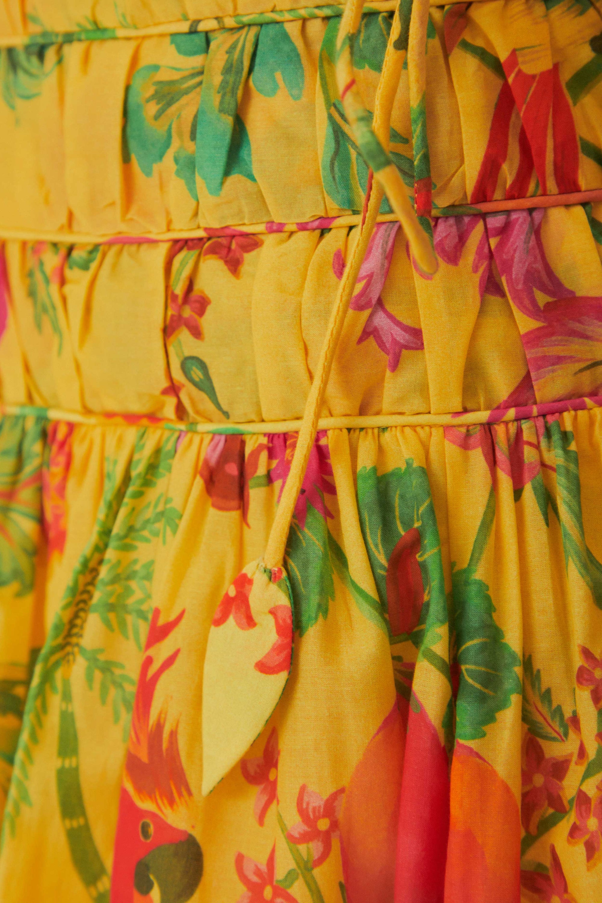 Jupe courte Delicate Fruit Garden en coton - Jaune