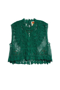 Top sans manches en dentelle - Vert