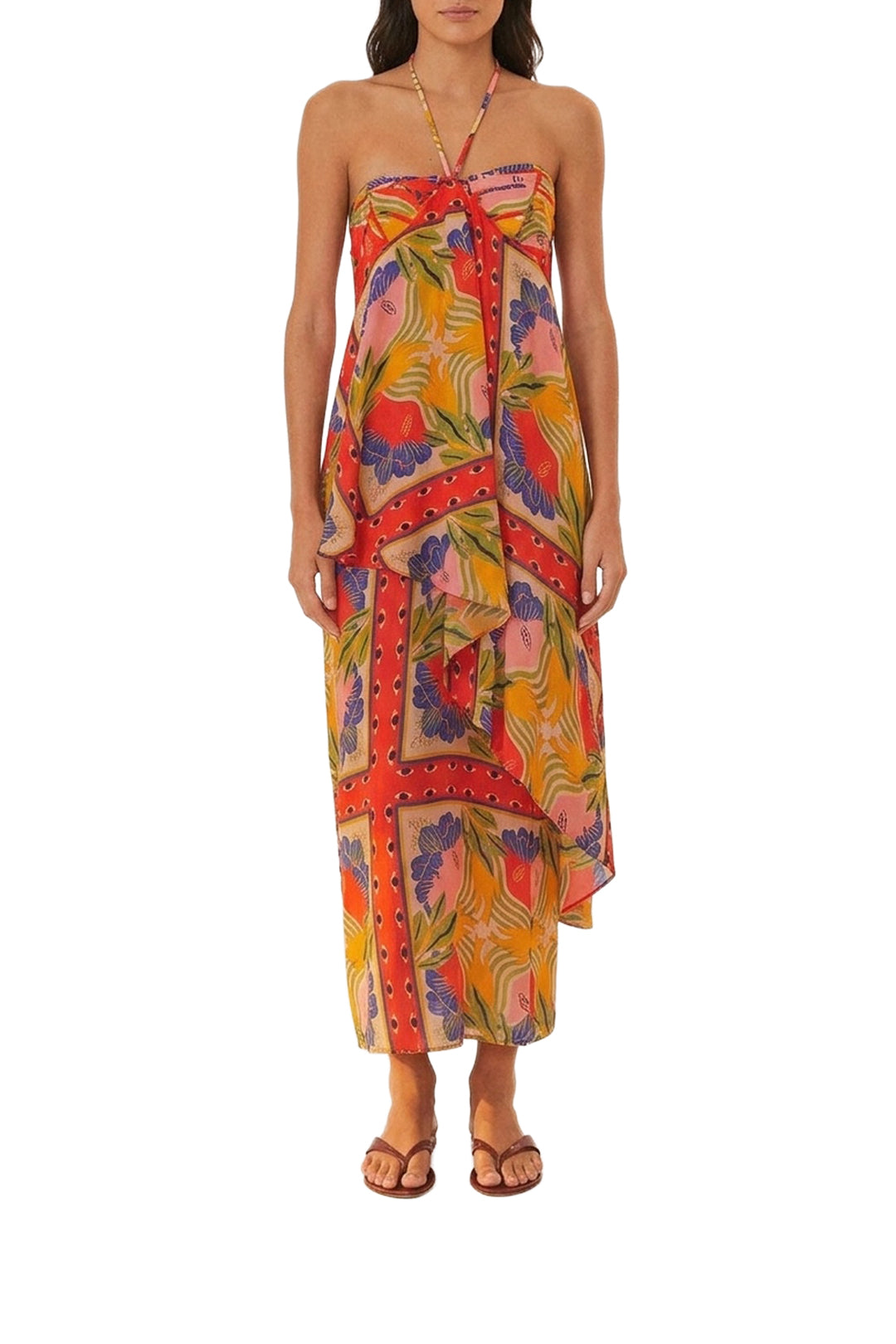 Robe longue à bretelles - Rouge