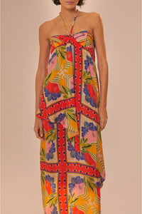 Robe longue à bretelles - Rouge