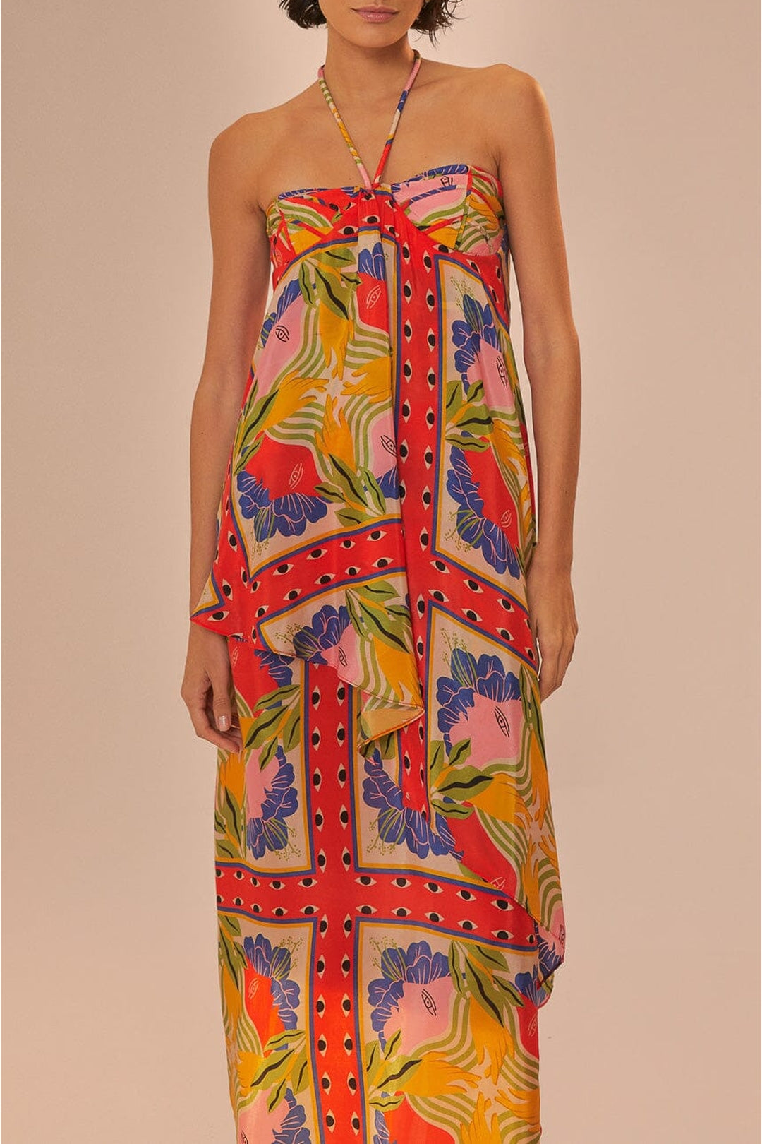 Robe longue à bretelles - Rouge