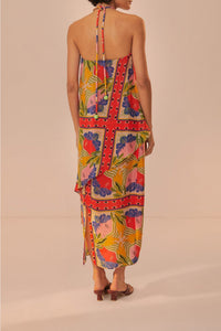 Robe longue à bretelles - Rouge