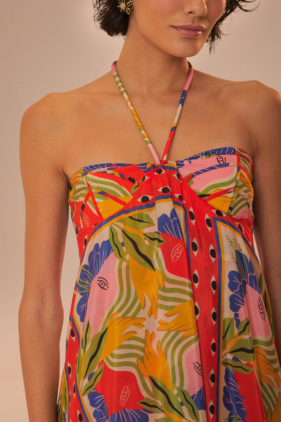 Robe longue à bretelles - Rouge