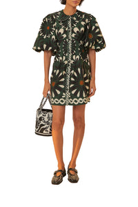 Robe courte manches courtes - Vert